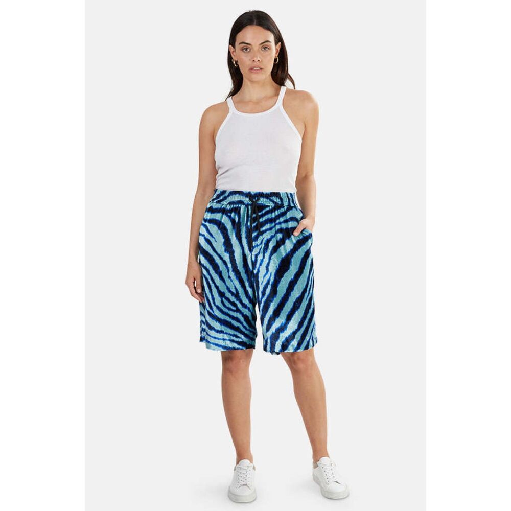 R13 baggy short teal zebra size M